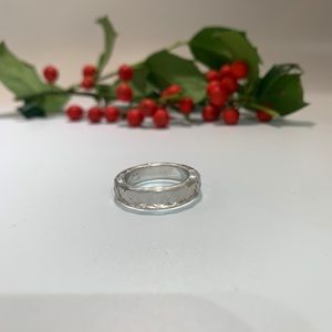 Stackable Lucite Ring with 14K White Gold Inlay